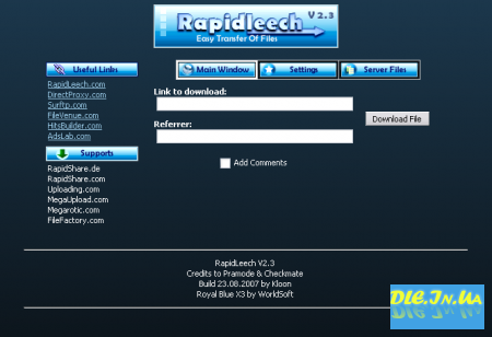  Rapidleech V2.3, Build 23.08.2007